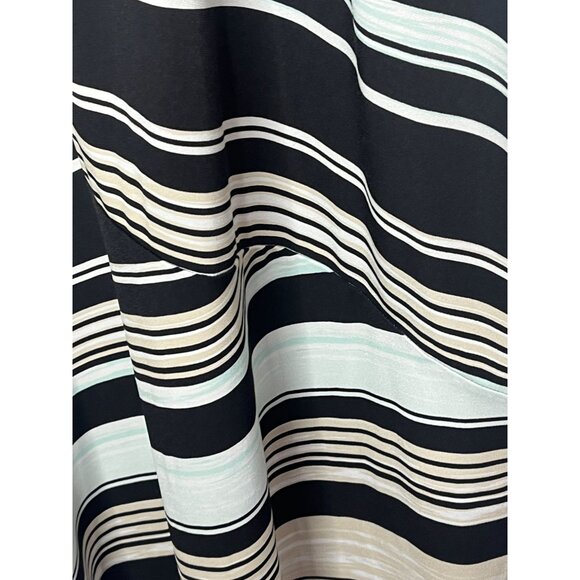 Chicos Black Tan Striped Pull On Maxi Skirt Size 0 (S) Fall Casual - Picture 14 of 14